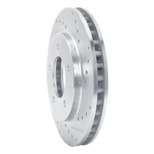 Ford Expedition Brake Rotor (1) - Front Right - R1 Concepts - Drilled & Slotted - Silver - `97-`02